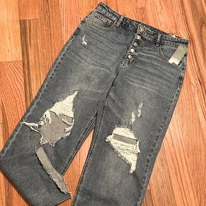 WF High Rise Straight Ankle Jeans
